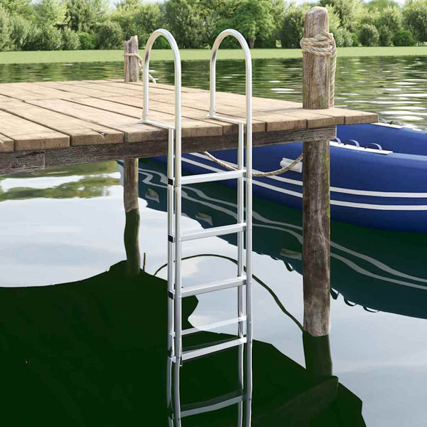 4-portainen laituriportaikko Hopea 45 ×11,5 ×162 cm Alumiini