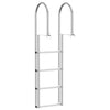 4-portainen laituriportaikko Hopea 45 ×11,5 ×162 cm Alumiini