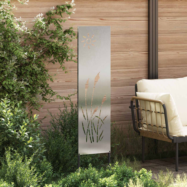 Puutarhan yksityisyyden verho Viivakuvio Hopea 32 x 140 cm