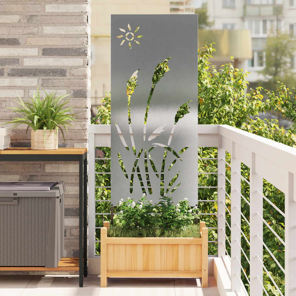 Puutarhan yksityisyyden verho Viivakuvio Hopea 50 x 140 cm