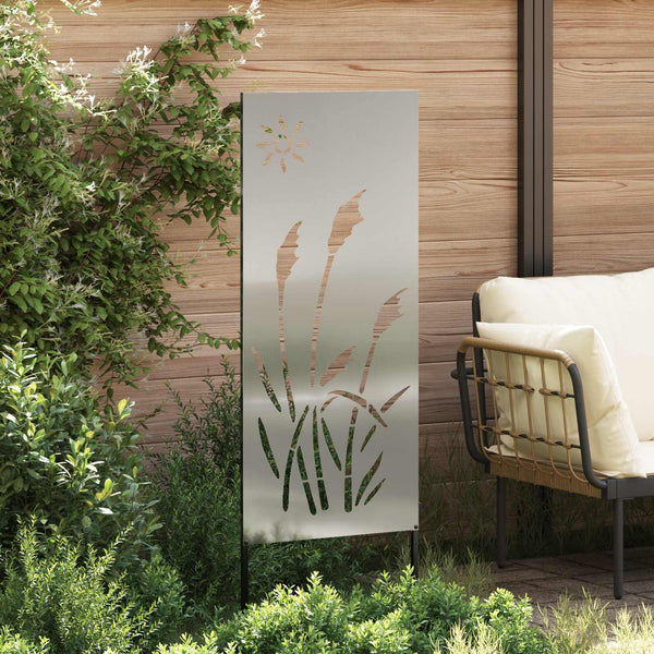 Puutarhan yksityisyyden verho Viivakuvio Hopea 50 x 140 cm