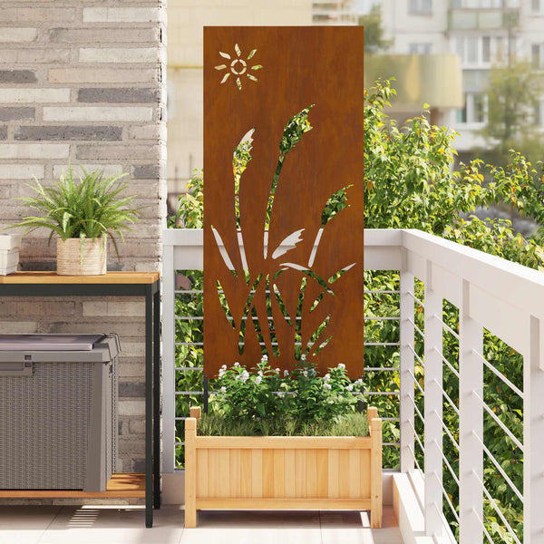 Puutarhan yksityisyyden verho Viivakuvio Ruosteinen 50 x 140 cm