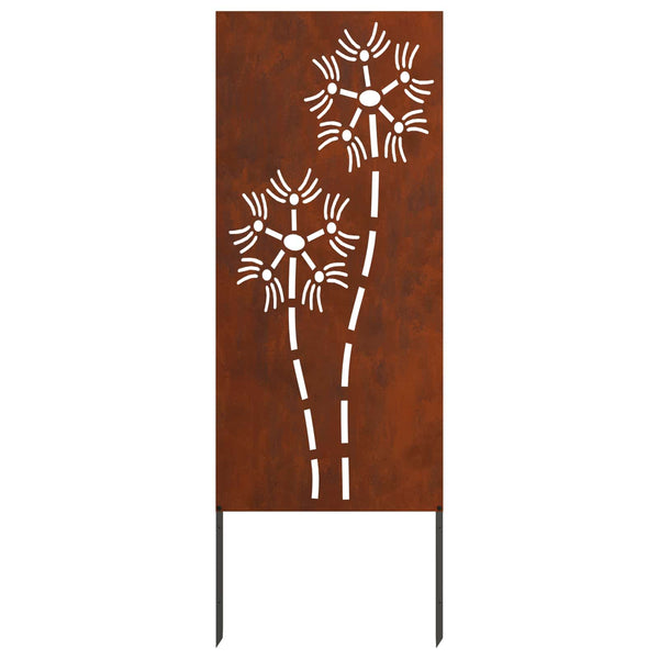 Puutarhan yksityisyyden verho Viivakuvio Ruosteinen 50 x 140 cm