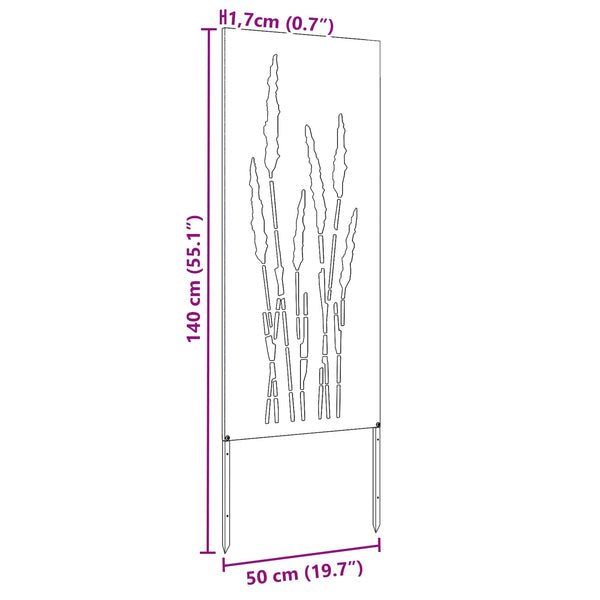Puutarhan yksityisyyden verho Kukallinen Musta 50 x 140 cm