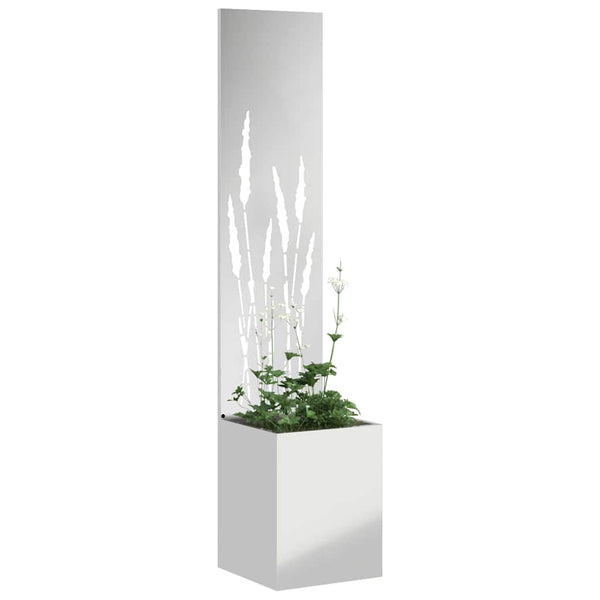 Puutarhan yksityisyyden verho Viivakuvio Hopea 32 x 32 x 150 cm