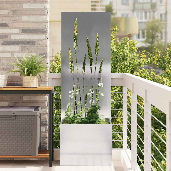 Puutarhan yksityisyyden verho Viivakuvio Hopea 50 x 32 x 150 cm