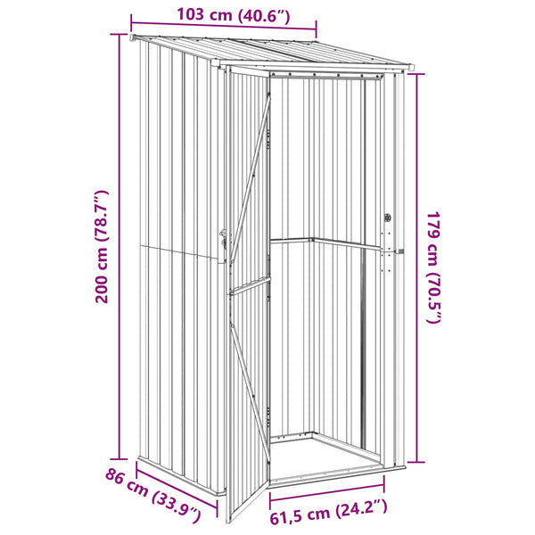 Puutarhavajat Ruskea 103 x 86 x 200 cm Metalli