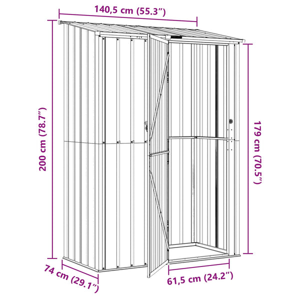 Puutarhavajat Antrasiitti 140,5 x 74 x 200 cm Metalli