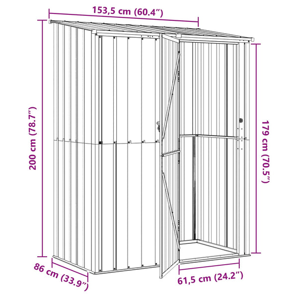 Puutarhavajat Antrasiitti 153,5 x 86 x 200 cm Metalli