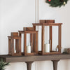 Lyhty 3 pcs Luonnollinen Mahogany-puu