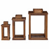 Lyhty 3 pcs Luonnollinen Mahogany-puu