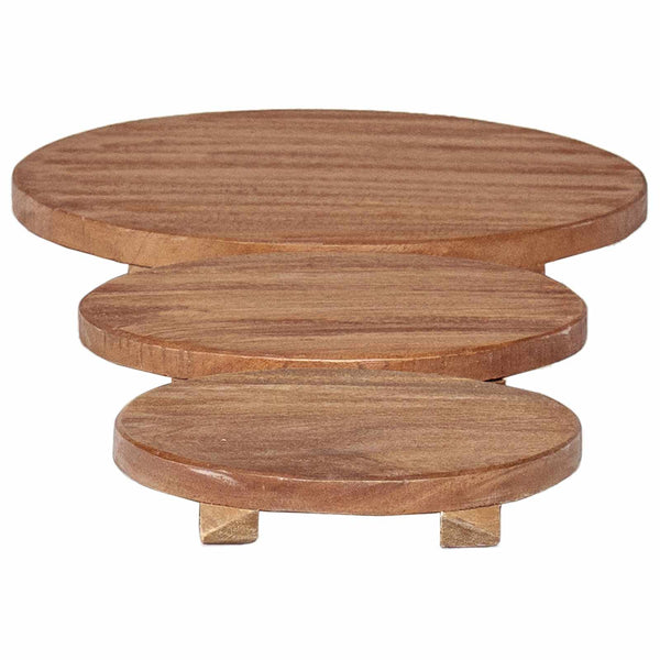 Kasvilava 3 kpl Luonnollinen 29 x 29 x 3,5 cm Mahogany-puu