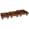 Kasviteline 3 kpl Ruskea 35 x 35 x 12 cm Mahogany-puu