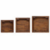 Kasviteline 3 kpl Ruskea 35 x 35 x 12 cm Mahogany-puu
