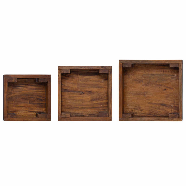 Kasviteline 3 kpl Ruskea 35 x 35 x 12 cm Mahogany-puu
