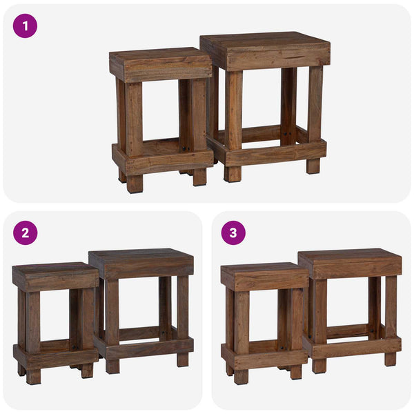 Kasviteline 2 kpl Ruskea 70 x 11 x 27 cm Mahogany-puu
