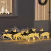 Kulta led-joulupeurat Negrea 45x19x65cm (6 pcs kangas)