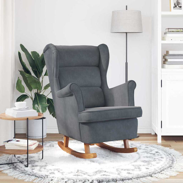 Keinutuoli tyynyllä Tumma harmaa 92 x 71 x 100 cm vaneri