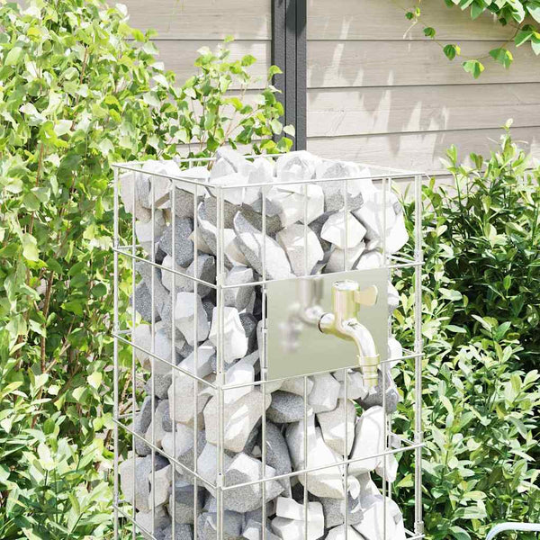 Gabion-vedenhaara 4 kpl Hopea 25 x 25 x 100 cm Galvanoitu teräs