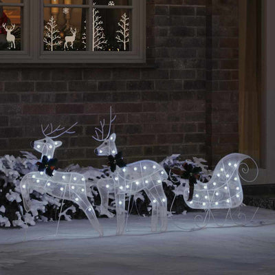 Viileä valkoinen led-joulupeurat Mecsude 3 pcs (kangas)