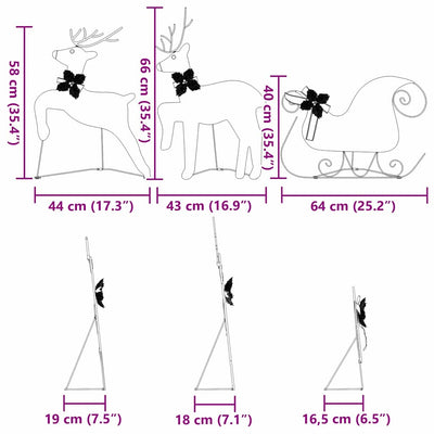 Viileä valkoinen led-joulupeurat Mecsude 3 pcs (kangas)