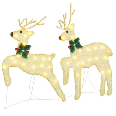 Lämpimän valkoinen led-joulupeurat Octaviea 45x19x65cm (2 pcs kangas)