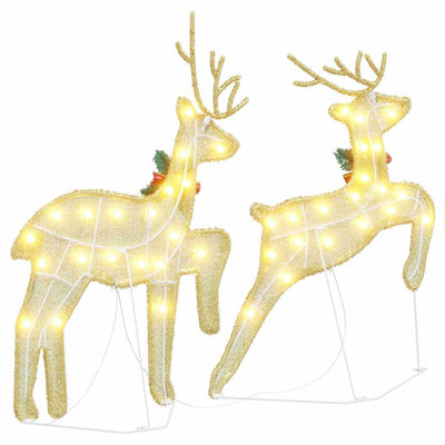 Lämpimän valkoinen led-joulupeurat Octaviea 45x19x65cm (2 pcs kangas)