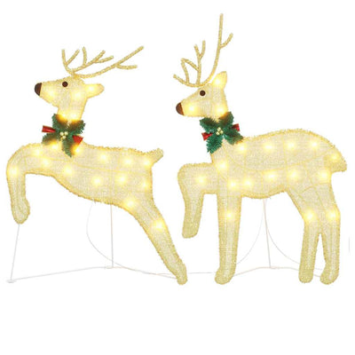 Lämpimän valkoinen led-joulupeurat Octaviea 45x19x65cm (2 pcs kangas)