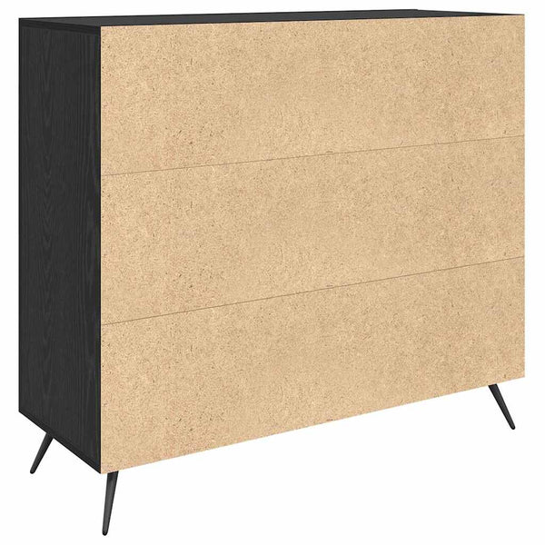 Sivupöytä 90 x 34 x 80 cm mustasta teknisestä puusta
