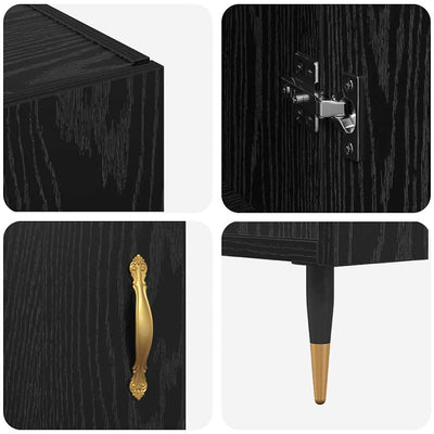 Sivupöytä Musta 90 x 34 x 80 cm Tekninen puu