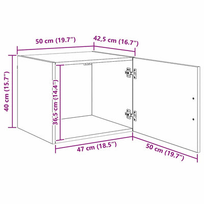 Seinäkaappi Musta tammi 50 x 42,5 x 40 cm Tekninen puu