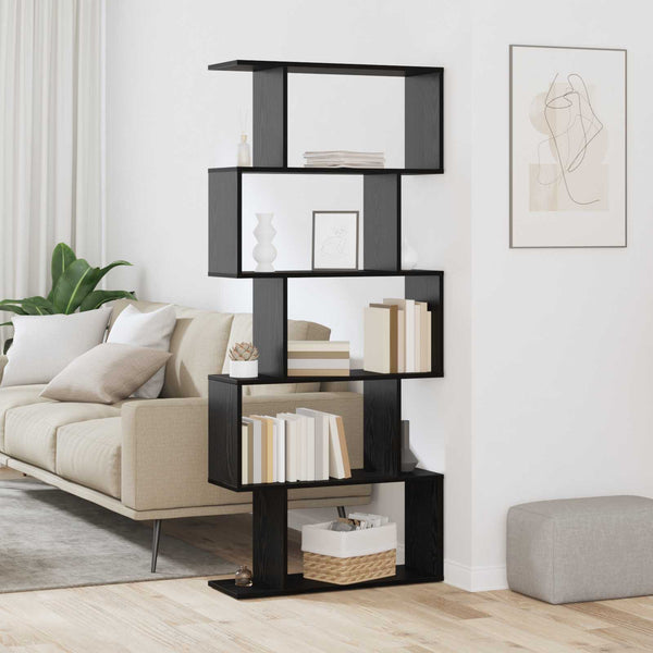 Kirjahylly 5 tasoa 70 x 24 x 161 cm Tekninen puu Musta tammi.
