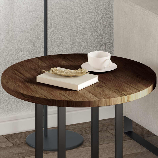 Pöytälevy Ø 60 x 2,5 cm Pyöreä Mäntypuu Tumma ruskea