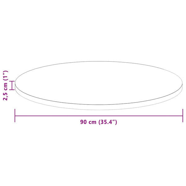 Pöytälevy Ø 90 x 2,5 cm Pyöreä Mäntypuu Tumma ruskea
