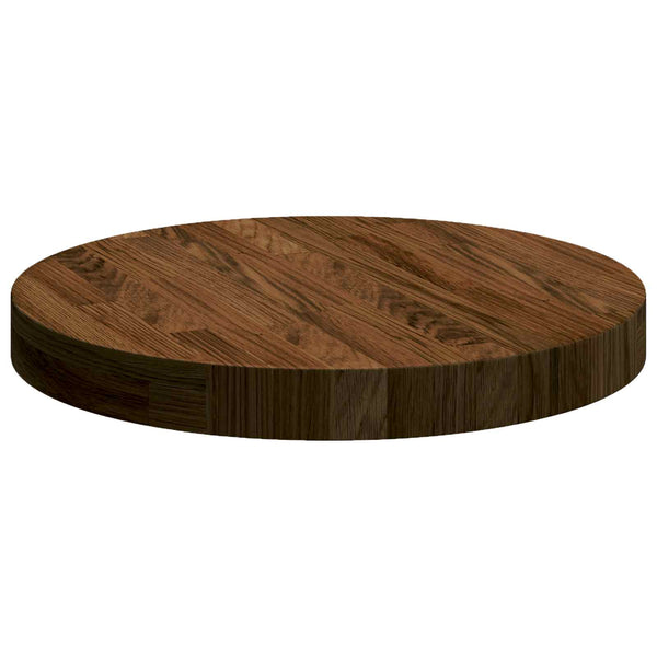 Pöytälevy Ø 40 x 4 cm Pyöreä Mäntypuu Tumma ruskea