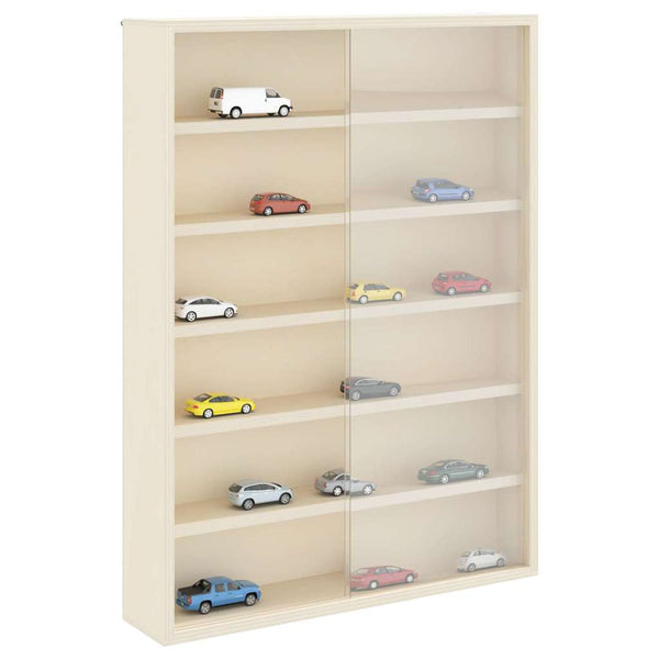 Seinädisplay-kaappi hyllyllä Beige 40 x 8,5 x 54 cm vaneri