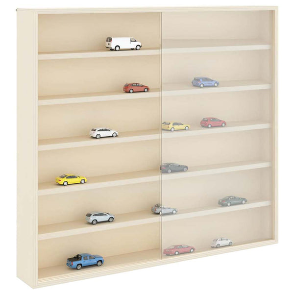 Seinädisplay-kaappi hyllyllä Beige 60 x 8,5 x 54 cm vaneri