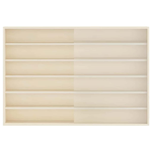 Seinädisplay-kaappi hyllyllä Beige 80 x 8,5 x 54 cm vaneri