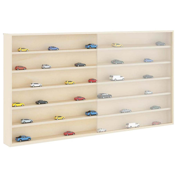 Seinädisplay-kaappi hyllyllä Beige 100 x 8,5 x 54 cm vaneri
