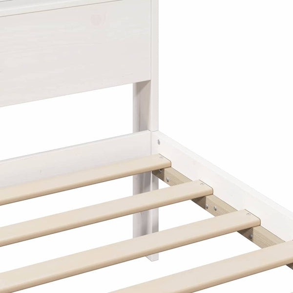Valkoinen 4FT Small Double sängyn runko päädyllä teknisestä puusta