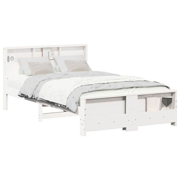 Valkoinen 4FT Small Double sängyn runko päädyllä teknisestä puusta