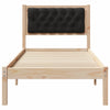 2FT6 Small Single Massiivinen mänty sängyn runko mustalla päädyllä