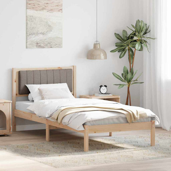 Sänkyrunko verhoillulla päädyn Harmaanruskea 3FT Single