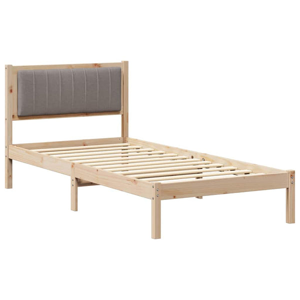 Sänkyrunko verhoillulla päädyn Harmaanruskea 3FT Single