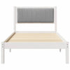 3FT Single sänkyrunko vaaleanharmaalla verhoillulla päädyllä