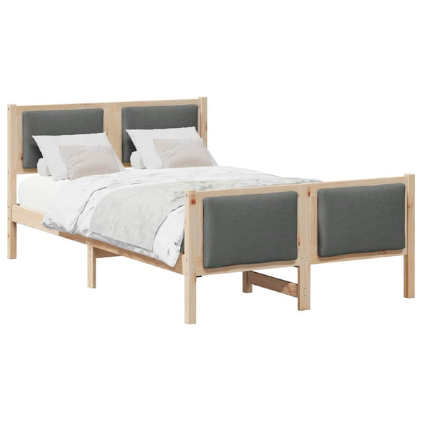 4FT Small Double sängyn runko päätyllä tumma harmaa kangas