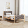 Harmaanruskea sängyn runko 90 x 200 cm Massiivinen mänty