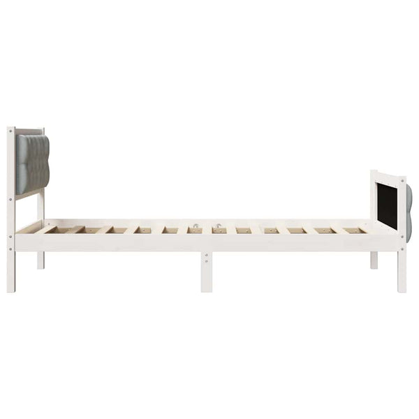 Sängyn runko 90 x 200 cm Vaaleanharmaa Massiivinen mänty