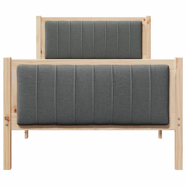 Mitat 90 x 200 cm, ruskea ja tummanharmaa sängyn runko, materiaalina täysmänty