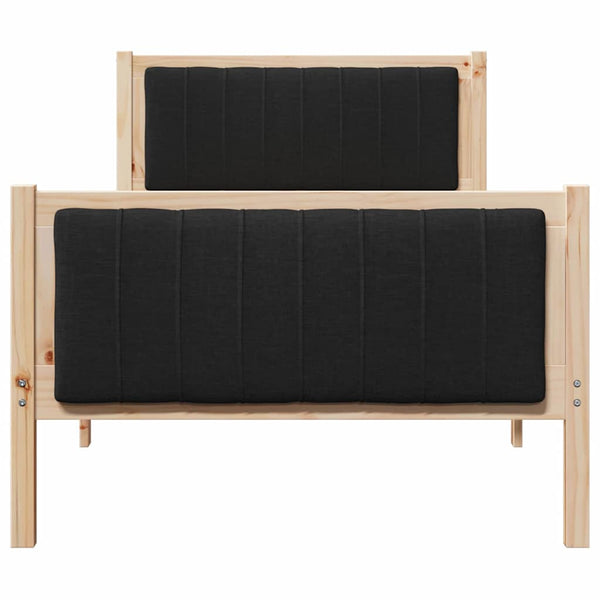 Täysmäntyinen sängyn runko 90 x 200 cm päädyllä ruskea ja musta